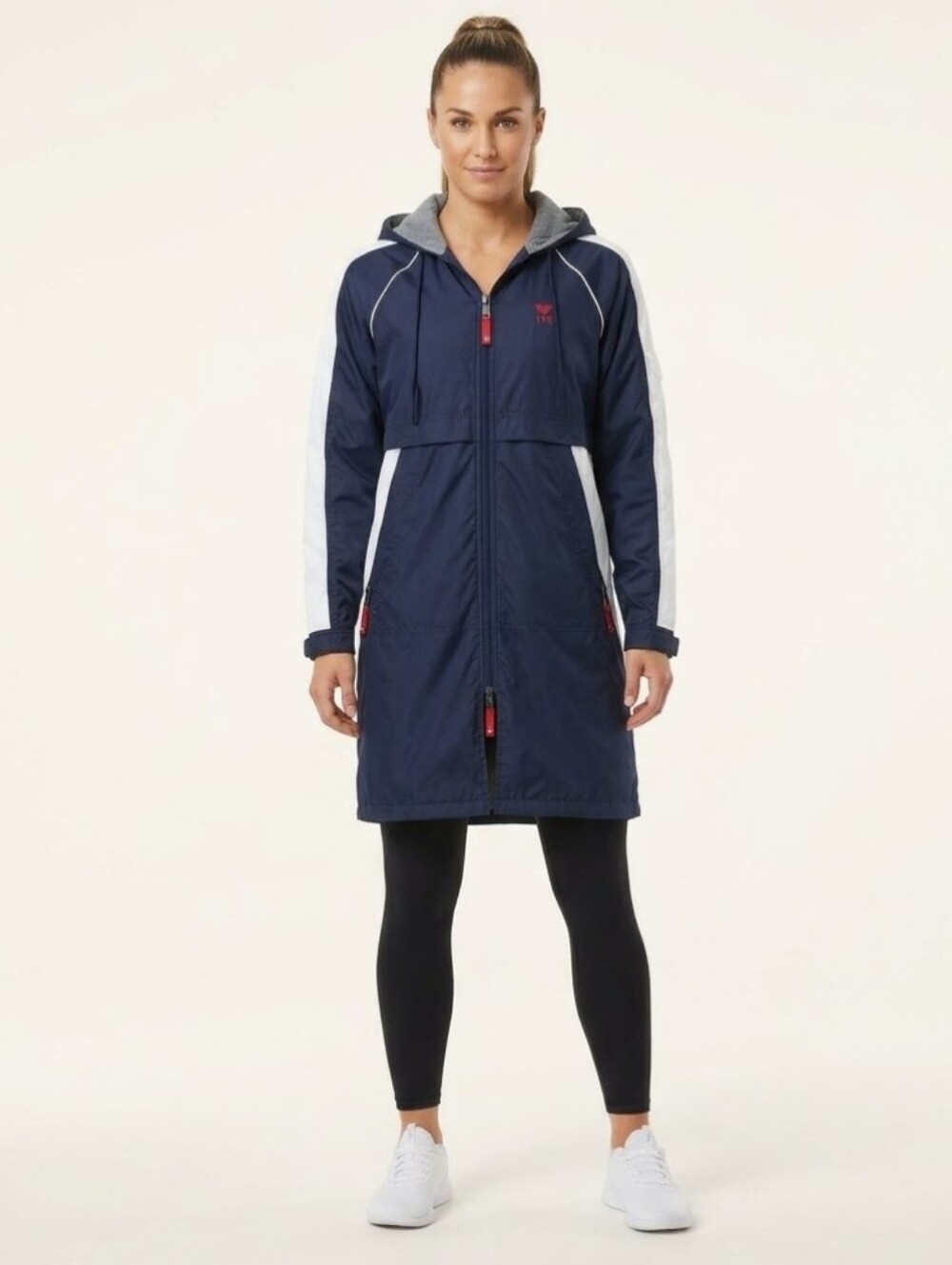 TYR Alliance Team Navy & White Hooded Parka Thermal Jacket